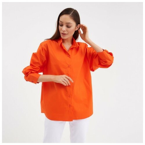 фото Рубашка , повседневный стиль, размер 44, оранжевый pr-market
