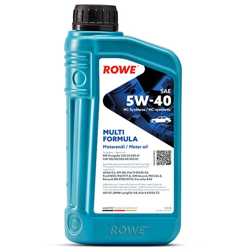 фото Rowe 20138005003 масло моторное 5w40 rowe 5л нс-синтетика hightec multi formula c3