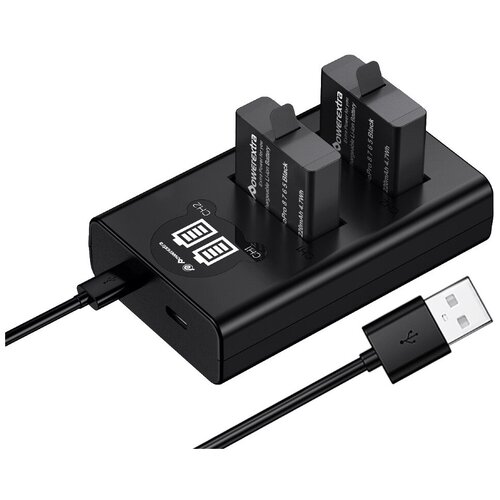 фото 2 аккумулятора + зарядное устройство powerextra для gopro yandex market