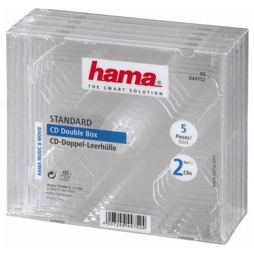 фото Hama h-44752 jewel коробка для cd/dvd-дисков (5 шт)