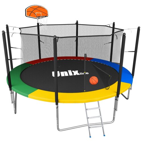 фото Каркасный батут unix line 10ft simple basketball (inside) 305х305х241 см мультиколор