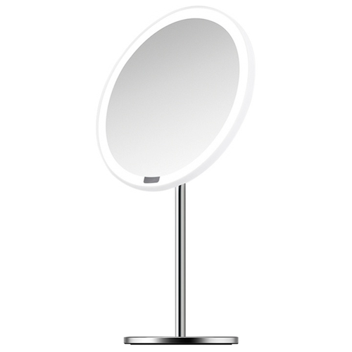 фото Зеркало косметическое настольное xiaomi yeelight led lighting mirror (ylgj01yl) с подсветкой белый/серебристый
