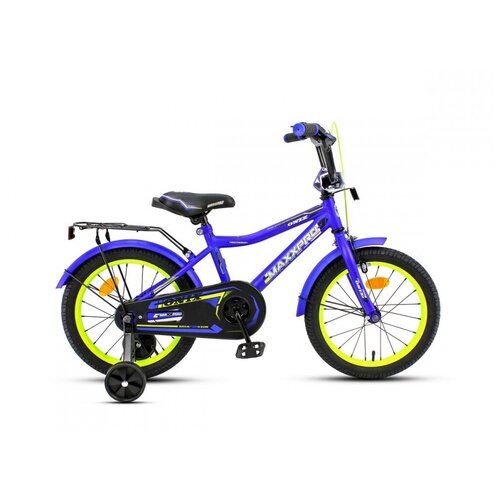фото Детский велосипед maxxpro onix 16" сине-жёлтый с боковыми колесами