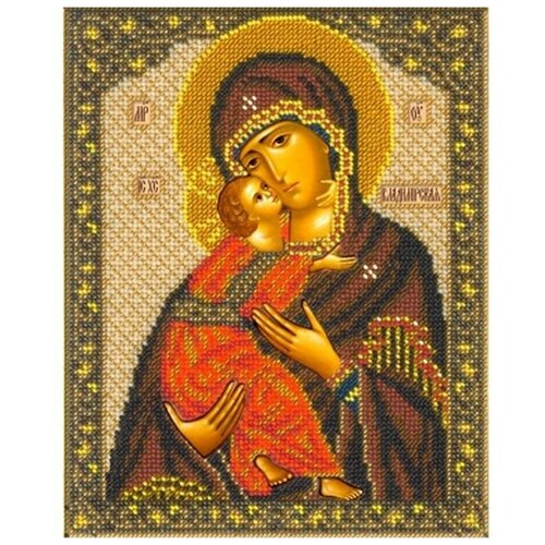 фото Набор вышивки бисером «владимирская богородица», 18x22,5 см, русская искусница