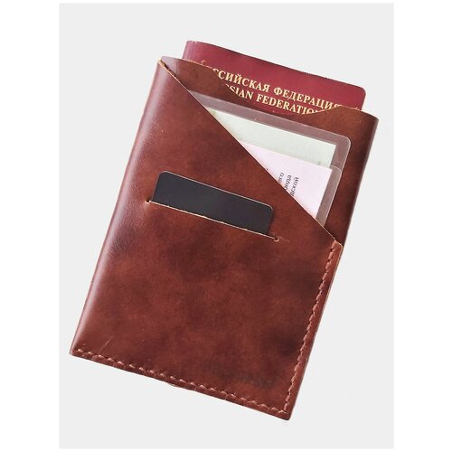 фото Обложка-карман для паспорта bocharoff, коричневый