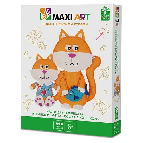 фото Набор для творчества. игрушки из фетра "кошка с котёнком" maxi art