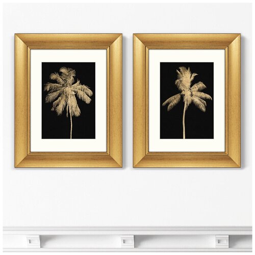 фото Набор из 2-х репродукций картин в раме golden palms размер картины: 40,5х50,5см картины в квартиру +