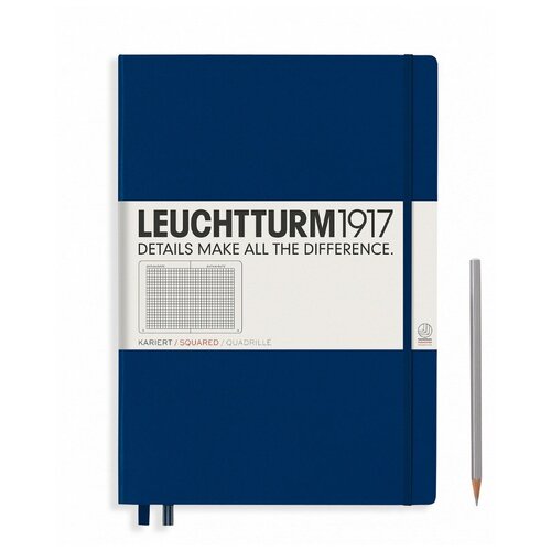 фото Книга для записей leuchtturm1917 master classic a4, в клетку, темно-синий