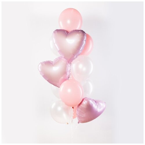 фото Набор из воздушных шаров, наполненных гелием нежный розовый япраздник