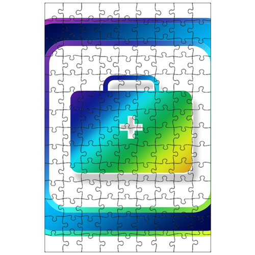 фото Магнитный пазл 27x18см."значок, первая помощь, чемодан" на холодильник lotsprints