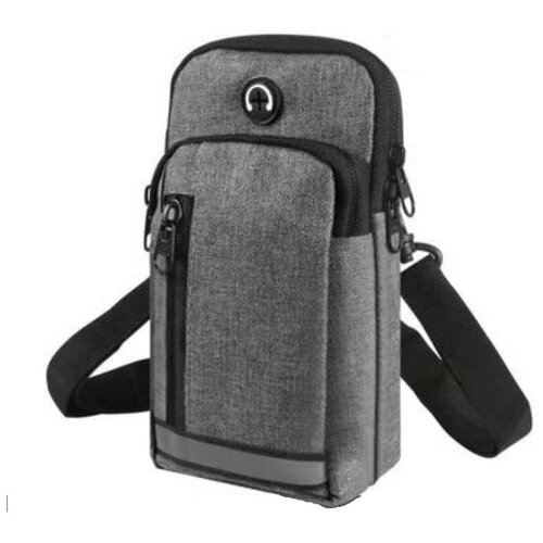 фото Спортивный чехол на руку для телефона/ сумка на плечо/ спортивная сумка, сумка на пояс/ сумка для бега/ серая 3d family