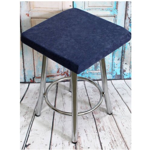 фото Подушка декоративная matex velours cuadro серо- голубой для сиденья на квадратный табурет, стул (шнур, фиксатор), с поролоном, 33х33 см