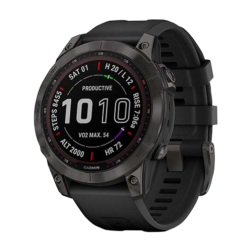 фото Умные часы garmin fenix 7 sapphire solar dlc titanium, black w/ black band