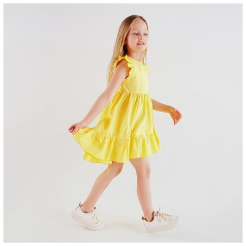 фото Платье kaftan, хлопок, нарядное, размер 122-128, желтый
