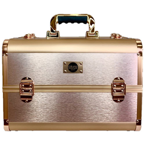 фото Бьюти кейс для косметики okiro cwb8340 розовое золото /чемоданчик для косметики / органайзер для бижутерии/ бьюти бокс для мастера