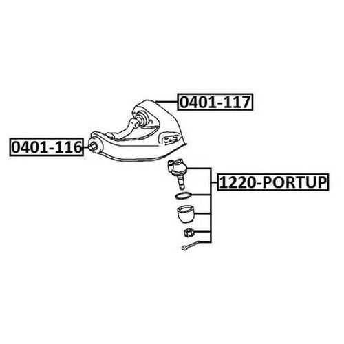 фото Сайлентблок рычага подвески asva 0401-117 для mitsubishi delica, l 400