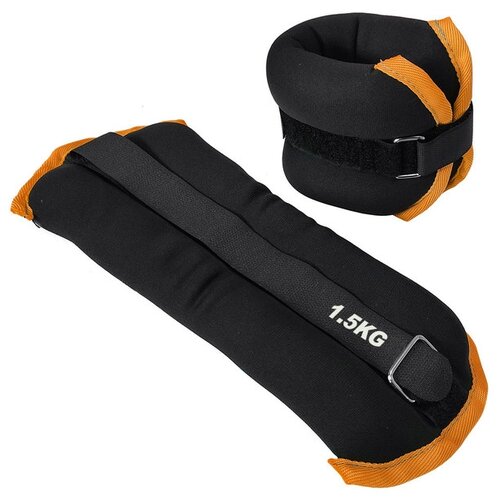 фото Hkaw101-c утяжелители "alt sport" (2х0,75кг) (нейлон) в сумке (черный с оранжевой окантовкой) sportex