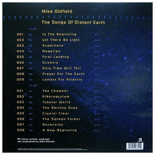 Виниловая пластинка Mike Oldfield Виниловая пластинка Mike Oldfield / The Songs Of Distant Earth (LP) mike oldfield mike oldfield the songs of distant earth