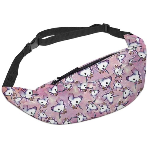 фото Поясная сумка для женщин homsu, текстиль, белый/розовый/фиолетовый
