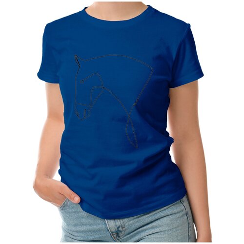 фото Женская футболка «лошадь в изящную линию» (m, красный) roly