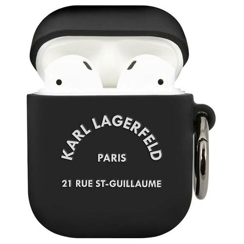 фото Чехол karl lagerfeld silicone case (klaca2silrsgbk) для airpods (black)