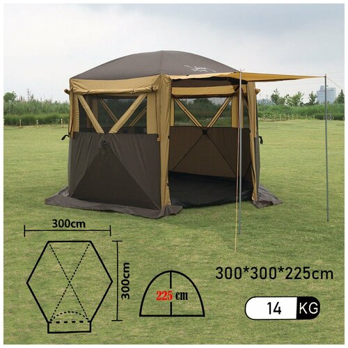 фото Шестиугольный тент шатер с полом mircamping 2905s беседка для мероприятий туризма пикника и кемпинга
