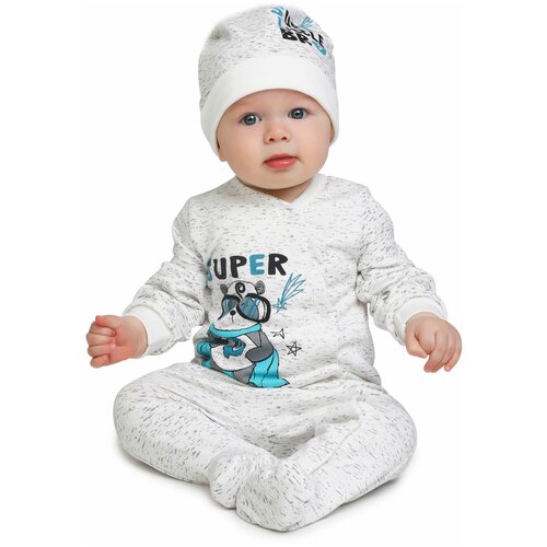 фото Комбинезон нательный для малыша babyglory "супергерои" (футер с начесом) белый 26-80