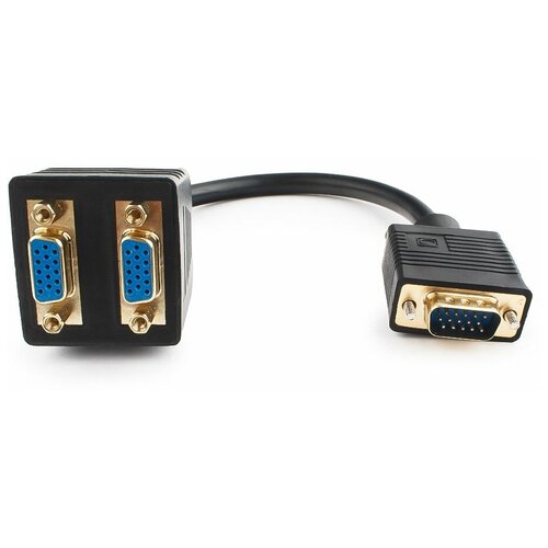 фото Разветвитель vga cablexpert cc-vgax2-20cm, hd15m/2x15f, 1 компьютер - 2 монитора