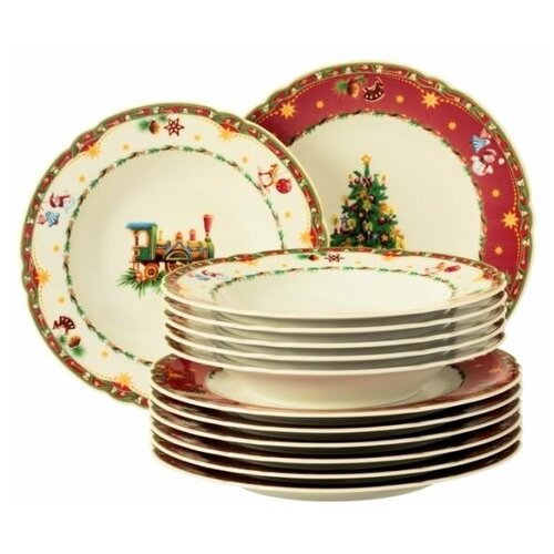 фото Seltmann weiden набор обеденных тарелок 12 предметов marie-luise weihnachtsnostalgie seltmann weiden
