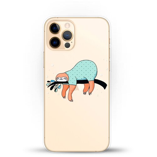 фото Силиконовый чехол ленивец на ветке на apple iphone 12 pro andy & paul