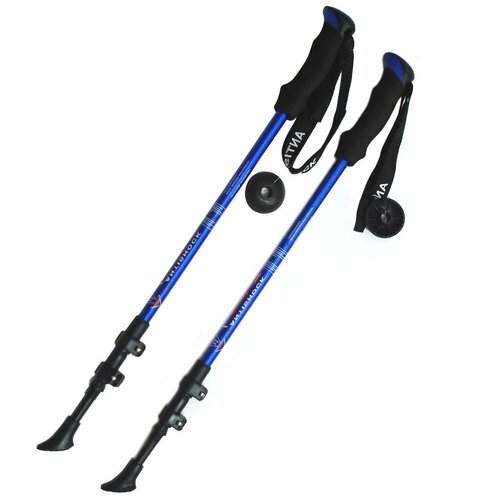 фото F18445 палки для скандинавской ходьбы (синие) до 1,35м телескопическая smart athletics