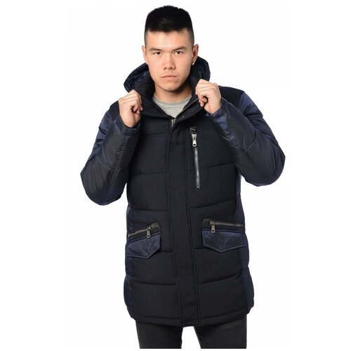 фото Зимняя куртка мужская fanfaroni 16040 размер 54, темно-синий