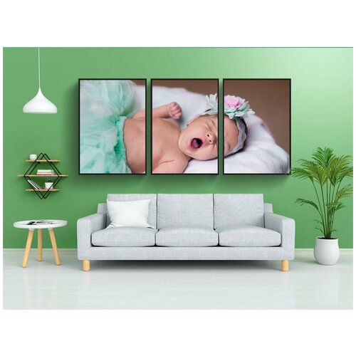 фото Набор модулных постеров для интерьера "младенец, новорожденный, милый" 60x90 см. в тубусе, без рамки lotsprints