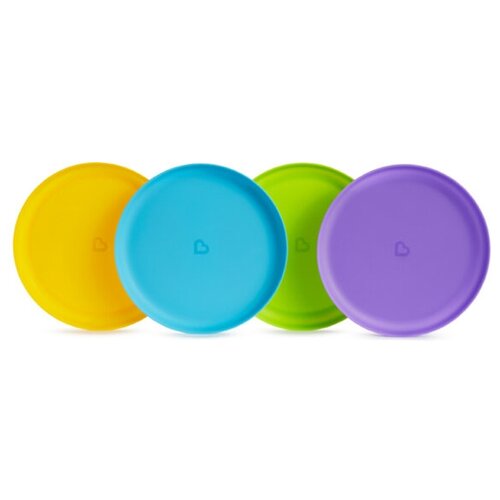 фото Munchkin набор детских цветных пластиковых тарелок 4 шт. 6+