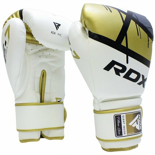 фото Боксерские перчатки rdx f7 бело-золотые, 16 унций