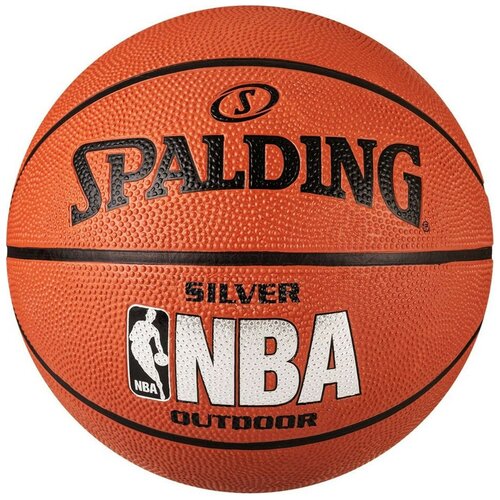 фото Мяч баскетбольный spalding nba silver series outdoor арт.83-014z, р.5, резина, коричневый