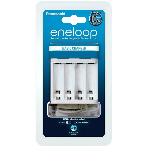 фото З/у для аккумуляторов panasonic eneloop bq- cc61usb basic charger aa/aaa 4 слота+usb