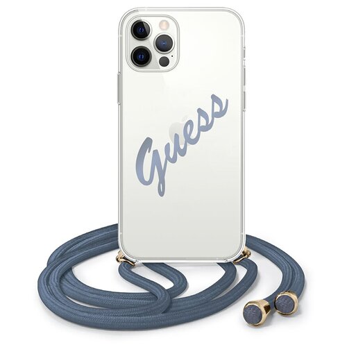 фото Чехол guess для iphone 12/12 pro | pc/tpu ремень синий cg-mobile