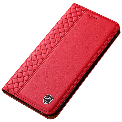 фото Чехол-книжка mypads premium для samsung galaxy m51 (китайская версия) из качественной импортной натуральной кожи с элегантной стеганой прошивкой премиум-класса и магнитной крышкой красный