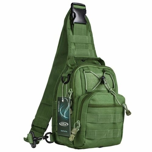 фото Нагрудная тактическая сумка рюкзак с одной лямкой шторм олива