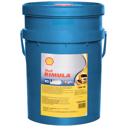 фото Полусинтетическое моторное масло shell rimula r5 e 10w-40 20 л