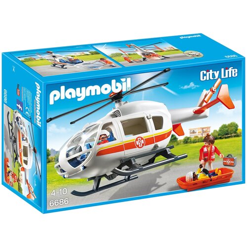 фото Набор с элементами конструктора playmobil city life 6686 вертолет службы спасения