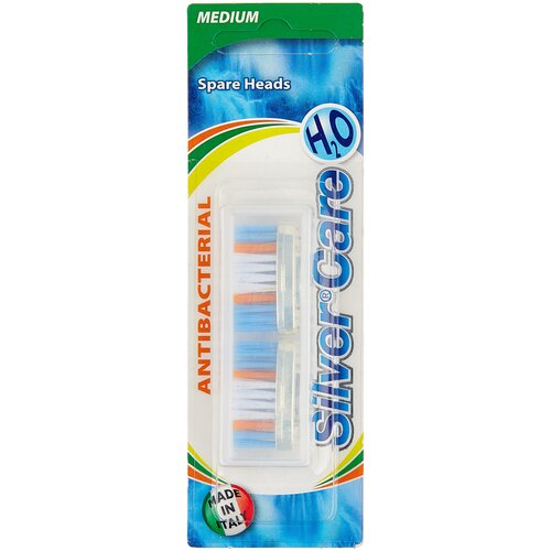 Сменная насадка для зубной щетки Silver Care H2O средняя, белый/голубой/оранжевый