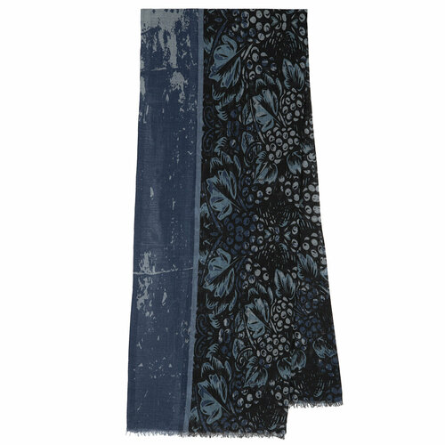 фото Шарф павловопосадская платочная мануфактура,190х40 см, one size, серый, синий