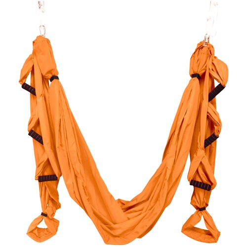 фото Гамак для йоги aerial оранжевый размер 165 х 270 см с ручками ramayoga