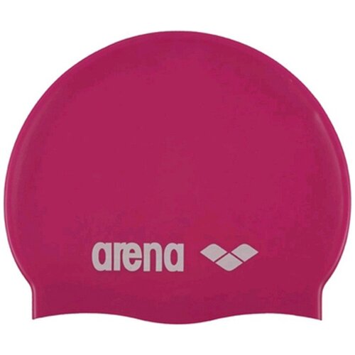 фото Шапочка для плавания arena classic silicone cap 91662, fuchsia/white