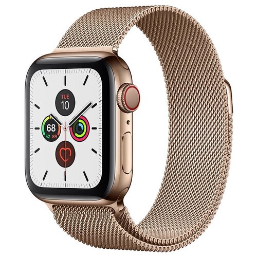 фото Умные часы apple watch series 5 gps + cellular 44мм stainless steel case with milanese loop, серебристый