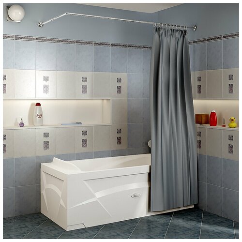 фото Карниз для ванны radomir г-образный для шторы на прямоугольную ванну 170x75 (1-12-2-0-0-991)