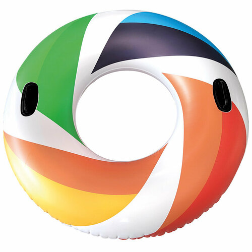 фото Круг для плавания с ручками "цветное колесо", диаметр: 118 см sc-51 ecos