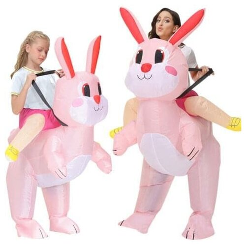 фото Костюм надувной маскарадный наездник на зайце-кролике верхом inflatable costume